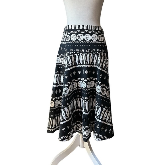 VERONICA BEARD WOODBLOCK PRINT FLARED A-LINE SKIRT SIZE 6 - Picture 1 of 12